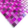 mosaique aluminium et verre credence cuisine douche Nomade Fuchsia