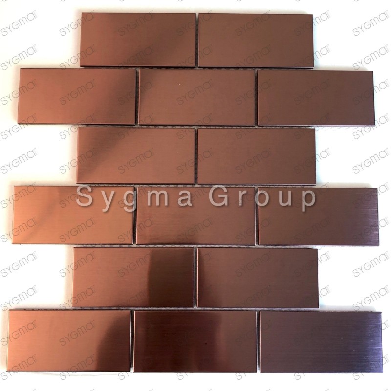 Tiles and steel mosaic for kitchens backspalsh copper color LOFT CUIVRE
