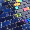 Azulejos de vidrio azul para las paredes de la cocina y el baño Kalindra Bleu