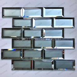 Subway wall tiles for kitchen or bathroom in mirror and frosted glass Lazarre
