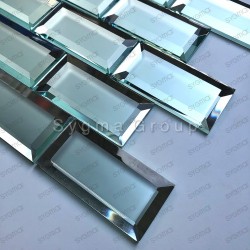 Subway wall tiles for kitchen or bathroom in mirror and frosted glass Lazarre