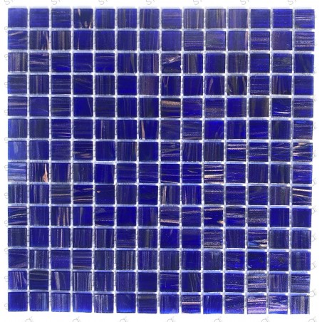 Mosaic glass tile bathroom and shower room Plaza Bleu Nuit