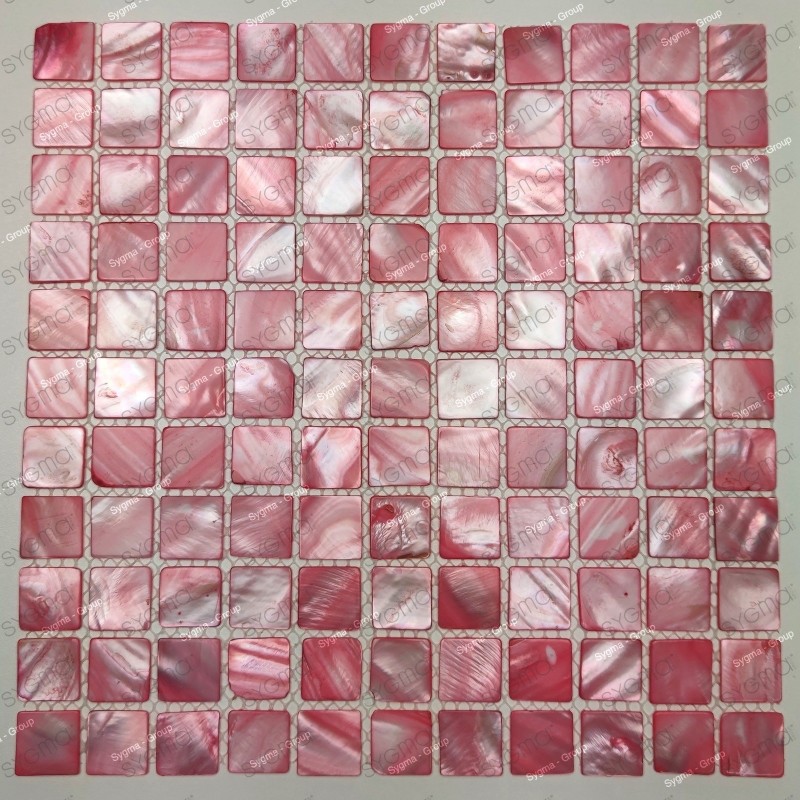 azulejo de mosaico de nacar para baño y cocina Nacarat Rouge