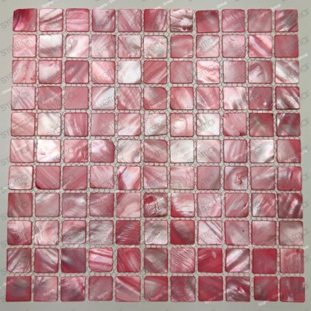 Mosaic tile of Pearl tile shower bath Pearl Nacarat Rouge