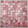mosaique de nacre coquillage salle de bains ou cuisine Nacarat Rouge