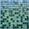 Glass mosaic tile wall and floor bathroom Arezo Vert