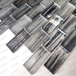 Glass tiles and mosaics for kitchen and bathroom walls Haines Gris