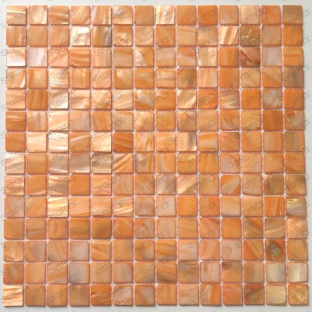 mosaic tile of Pearl tile shower bath Pearl Nacarat Orange