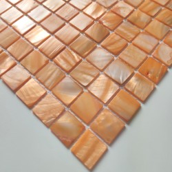 carrelage mosaique de nacre salledebain et douche Nacarat Orange