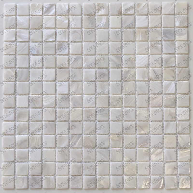 azulejo de mosaico de perlas perlas de baño Nacarat Blanc
