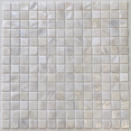 mosaique de nacre coquillage salledebain et douche Nacarat Blanc