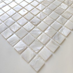 azulejo de mosaico de perlas perlas de baño Nacarat Blanc