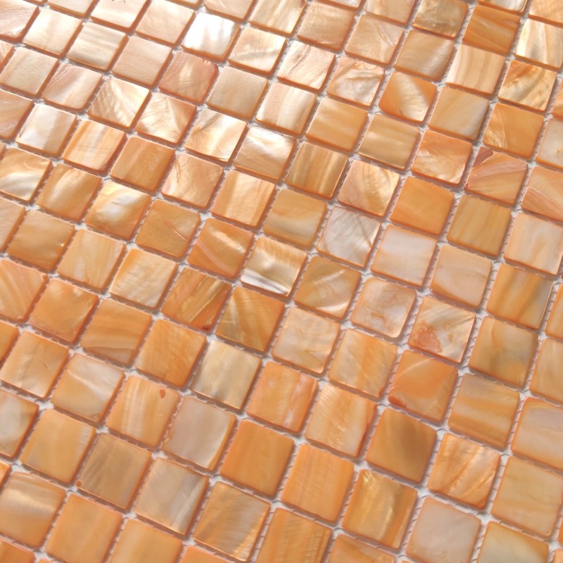 azulejo de mosaico de perlas perlas de baño 1m Nacarat Orange