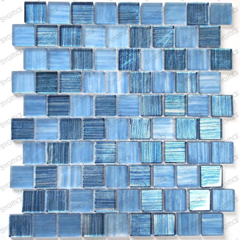 Mosaico de vidrio para ducha bano y cocina Drio bleu