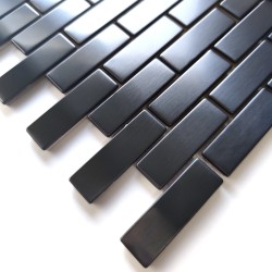 carrelage en inox credence cuisine Logan Noir