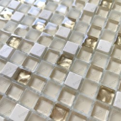 Tile mosaic glass and stone 1 sheet Luxury