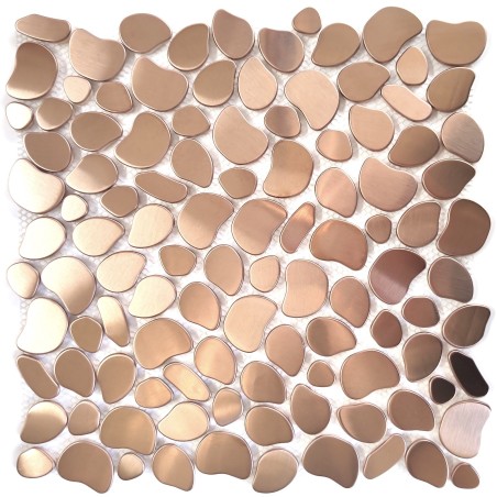 Mosaic stainless steel backsplash pebble tile Galet Cuivre Mosaic stainless steel backsplash pebble tile Galet Cuivre
