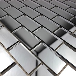 mosaique verre carrelage effet miroir Brillo Gris