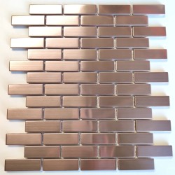 Carreaux de mosaique brique en inox modèle Logan Cuivre