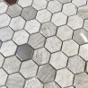 Marble and stainless steel mosaic bathroom and shower tiles Bellona Beige