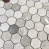 Marble and stainless steel mosaic bathroom and shower tiles Bellona Beige