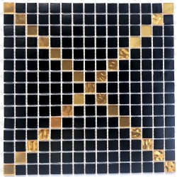 Glass mosaic tile black and gold color Allevar