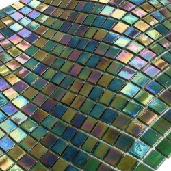 iridescent green mosaic tiles for bathroom floor and wall Imperial Emeraude