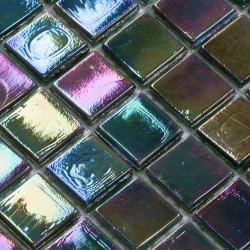 iridescent green mosaic tiles for bathroom floor and wall Imperial Emeraude