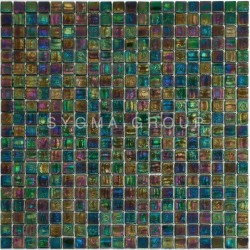 iridescent green mosaic tiles for bathroom floor and wall Imperial Emeraude