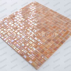 iridescent glass mosaic for shower and bathroom Imperial Rose