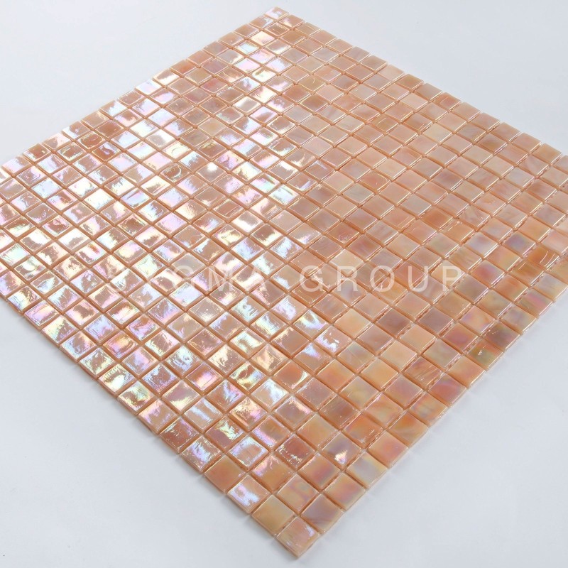 iridescent glass mosaic for shower and bathroom Imperial Rose