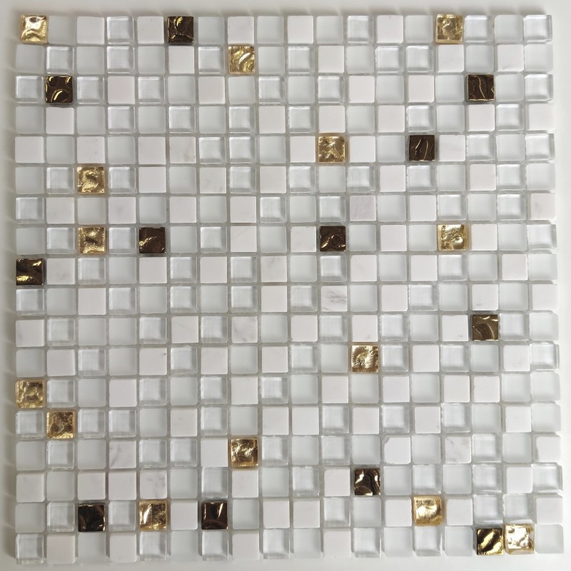 Azulejo de piedra del cuarto de baño de mosaico y cristal Glow