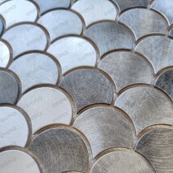 Plaque mosaique carrelage aluminium carreaux écaille poisson Xenia