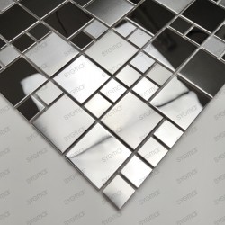 Stainless steel mosaic mirror effect and brushed kitchen or bathroom Coretto