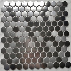 Carrelage hexagonal en acier inox pour mur ou sol Rossini