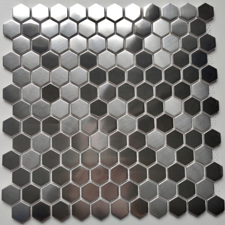 Stainless steel hexagonal tile for wall or floor Rossini