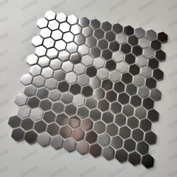 Carrelage hexagonal en acier inox pour mur ou sol Rossini