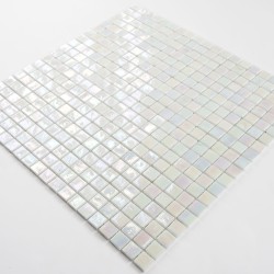 Tile glass mosaic wall and floor model Imperial Blanc