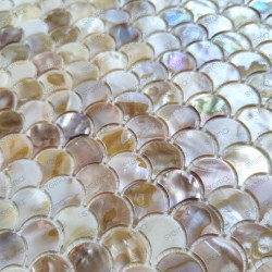 Natural mother of pearl mosaic tile for floor or wall model SILENE
