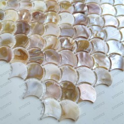 Natural mother of pearl mosaic tile for floor or wall model SILENE