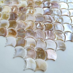 mosaique carrelage en nacre REDONDO ROUGE