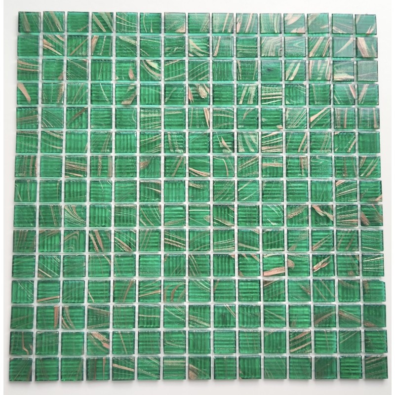 Glass mosaic for bathroom floor and wall model Plaza Emeraude