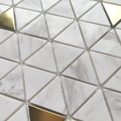 Azulejos de mármol y metal dorado para la cocina y el baño VOLO