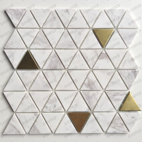 Marble and gilded metal floor tiles for kitchen and bathroom VOLO