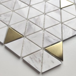 Azulejos de mármol y metal dorado para la cocina y el baño VOLO