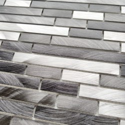 mosaico aluminio frente cocina ducha baño modelo wadiga Gris