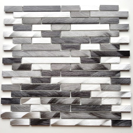 mosaico aluminio frente cocina ducha baño modelo wadiga Gris mosaico aluminio frente cocina ducha baño modelo wadiga Gris