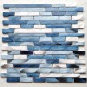 Malla mosaico aluminio muro cocina ducha baño modelo Wadiga Bleu