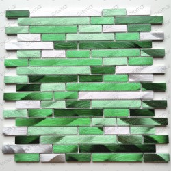 Metal aluminum mosaic tiles for kitchen or bathroom model WADIGA VERT
