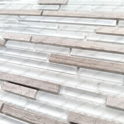 White mosaic tile backspalsh for kitchen wall and bathroom model DECKER